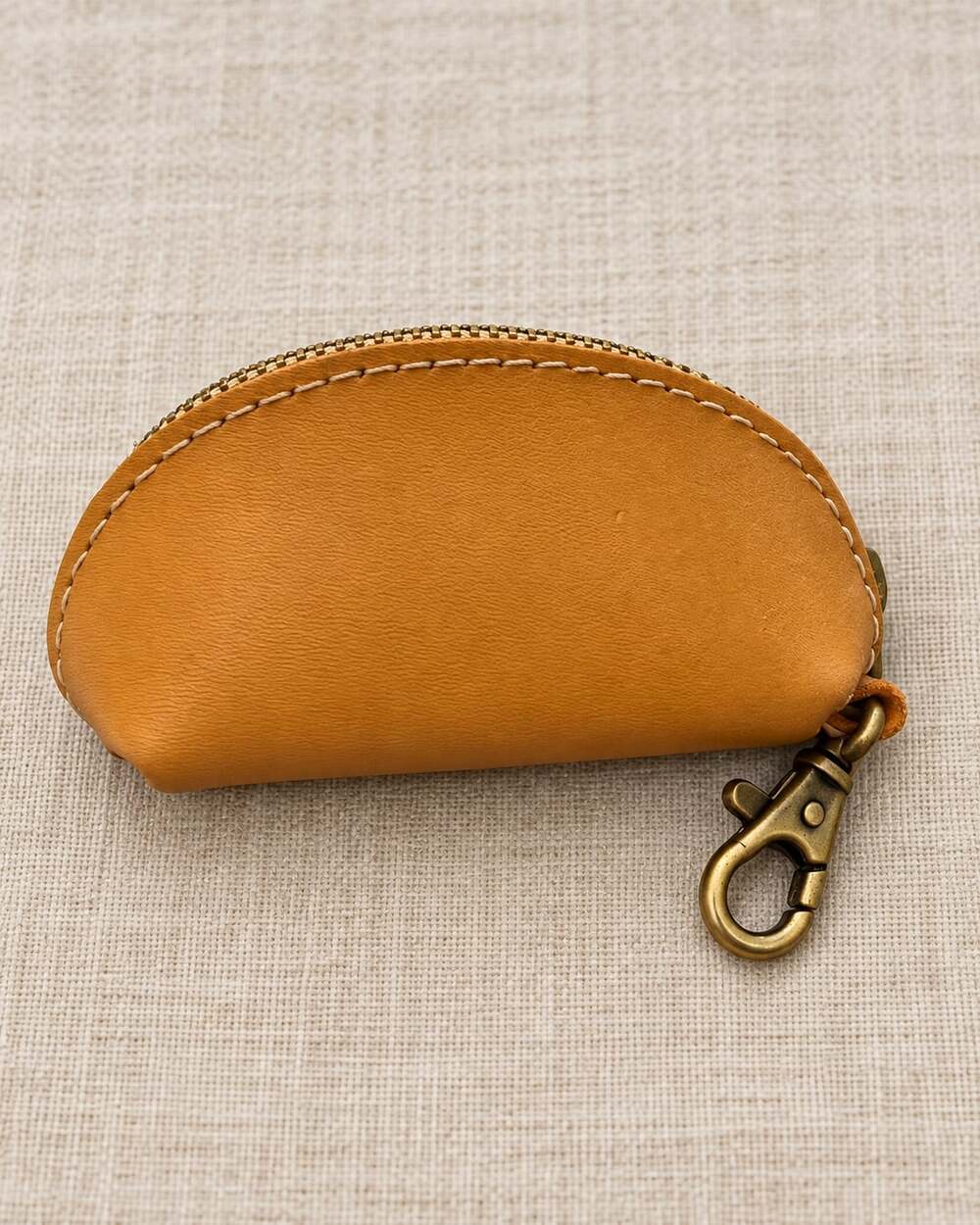 Portland Leather Goods Honey Leather Taco Purse Keychain Coin Purse